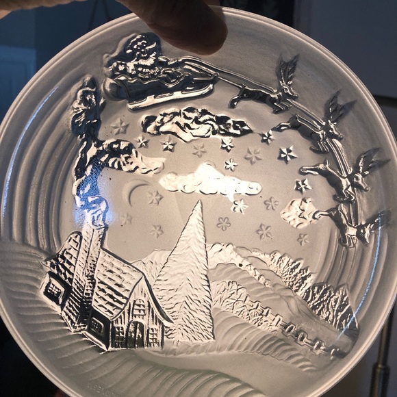 Frosted 7” Twas the Night Before Christmas Plate by Celebrations Crystal Clear - Picture 1 of 10